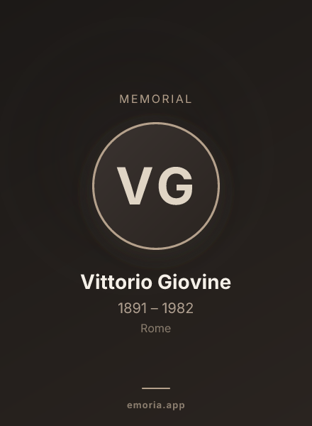 Memorial portrait of Vittorio Giovine
