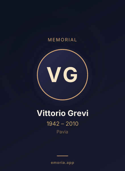 Memorial portrait of Vittorio Grevi