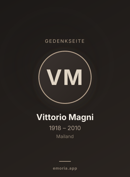 Gedenkportrait von Vittorio Magni