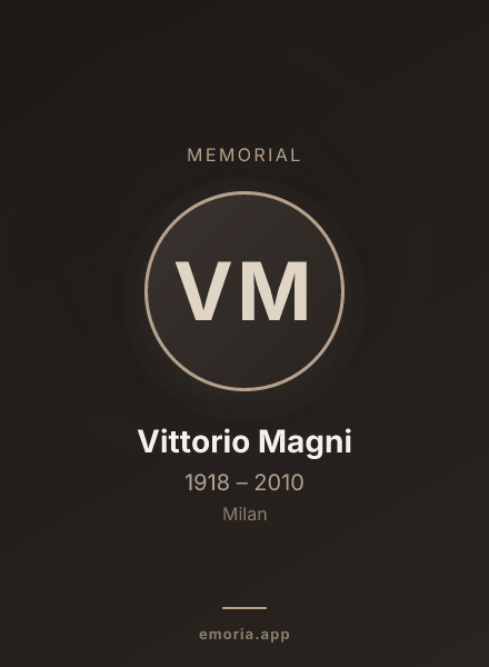 Memorial portrait of Vittorio Magni