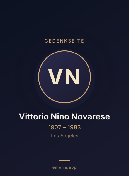 Gedenkportrait von Vittorio Nino Novarese