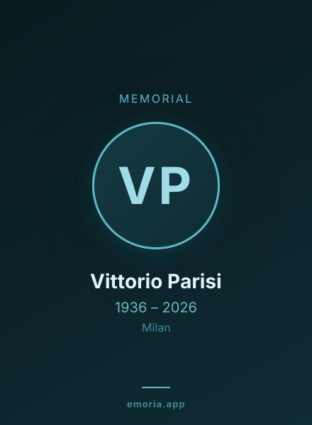 Memorial portrait of Vittorio Parisi