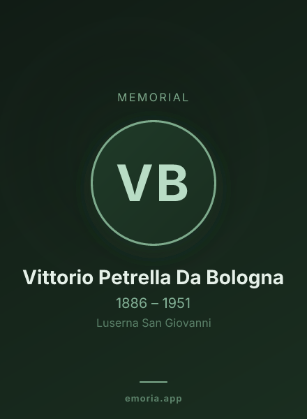 Memorial portrait of Vittorio Petrella Da Bologna