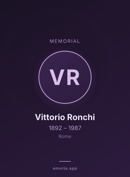 Memorial portrait of Vittorio Ronchi