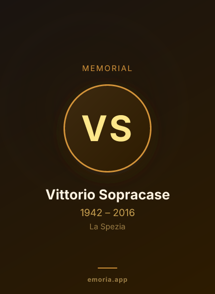 Memorial portrait of Vittorio Sopracase