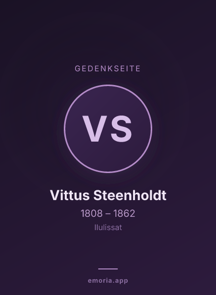 Gedenkportrait von Vittus Steenholdt