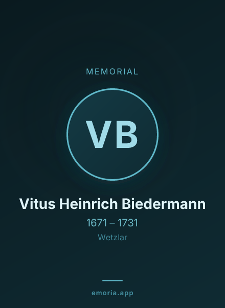 Memorial portrait of Vitus Heinrich Biedermann
