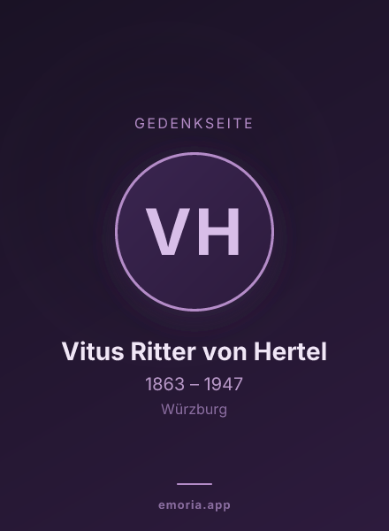Gedenkportrait von Vitus Ritter von Hertel