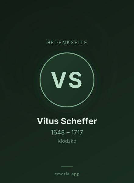 Gedenkportrait von Vitus Scheffer