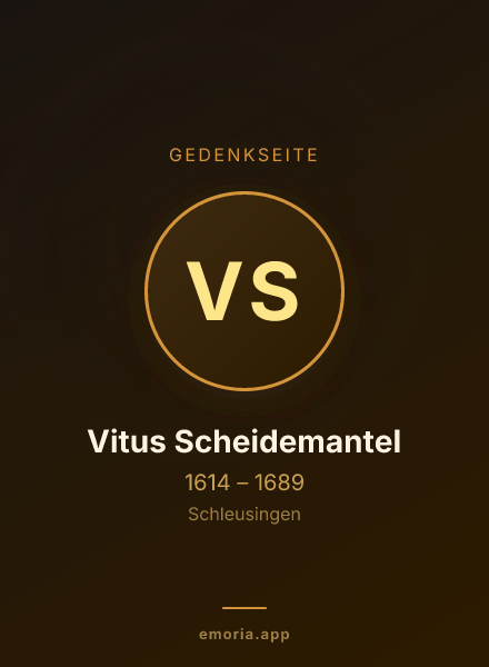 Gedenkportrait von Vitus Scheidemantel