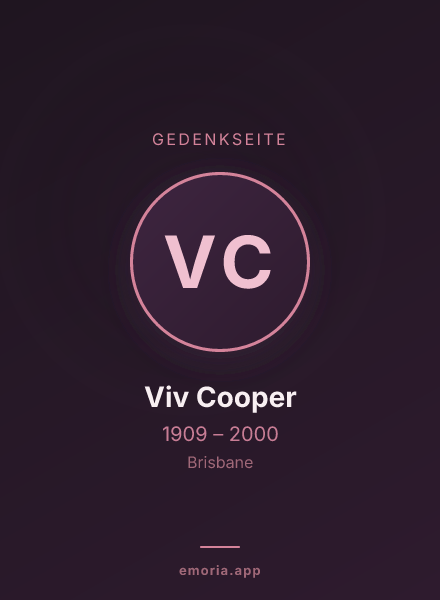 Gedenkportrait von Viv Cooper