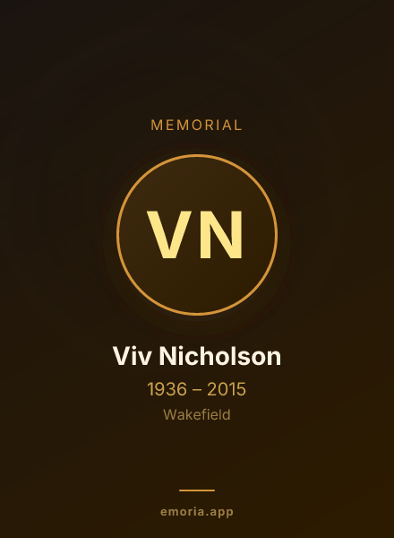 Memorial portrait of Viv Nicholson