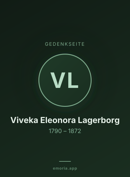 Gedenkportrait von Viveka Eleonora Lagerborg