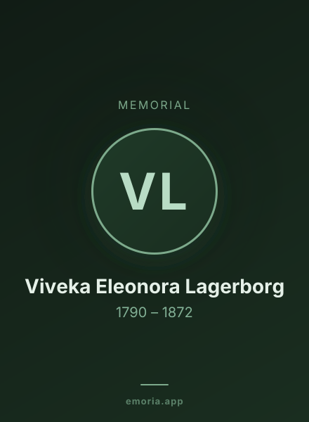 Memorial portrait of Viveka Eleonora Lagerborg