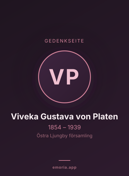 Gedenkportrait von Viveka Gustava von Platen