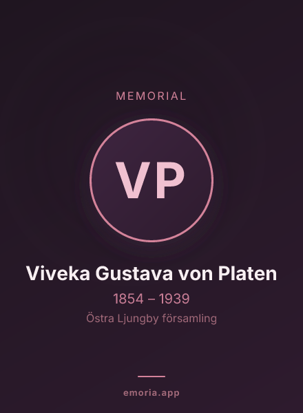Memorial portrait of Viveka Gustava von Platen