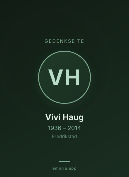 Gedenkportrait von Vivi Haug