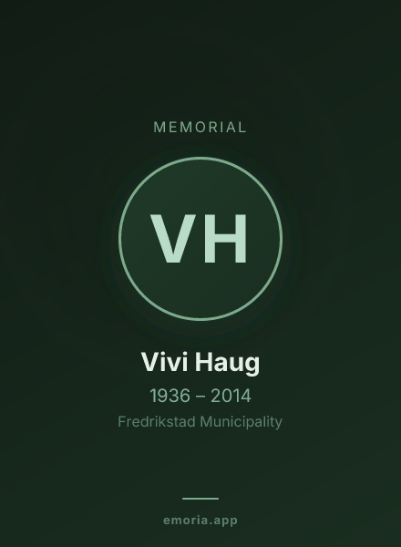 Memorial portrait of Vivi Haug