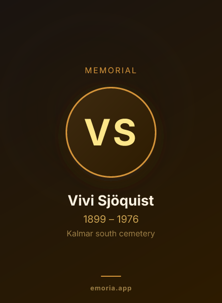 Memorial portrait of Vivi Sjöquist