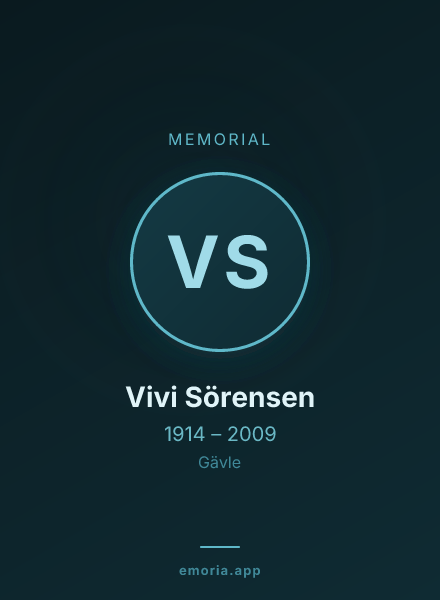 Memorial portrait of Vivi Sörensen