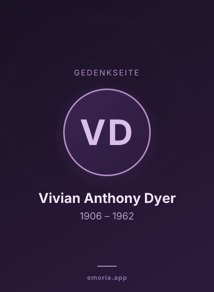 Gedenkportrait von Vivian Anthony Dyer