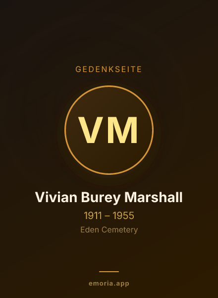 Gedenkportrait von Vivian Burey Marshall