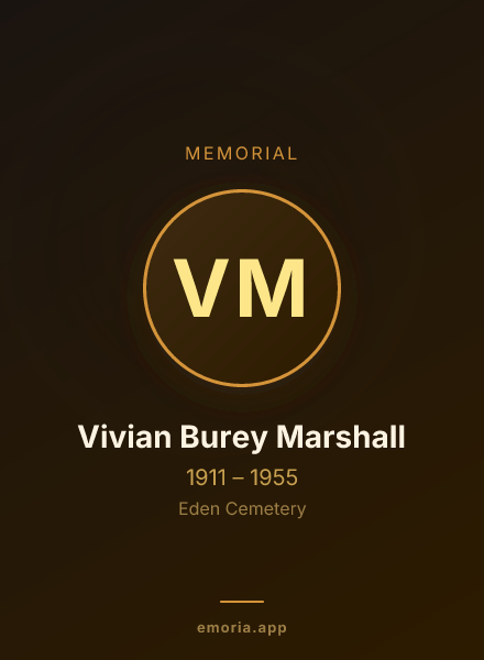 Memorial portrait of Vivian Burey Marshall