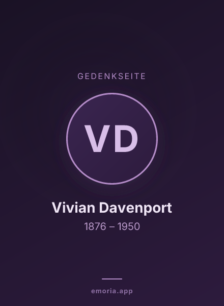 Gedenkportrait von Vivian Davenport