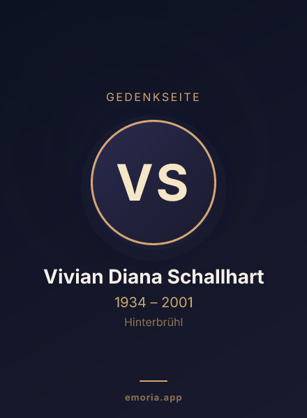 Gedenkportrait von Vivian Diana Schallhart