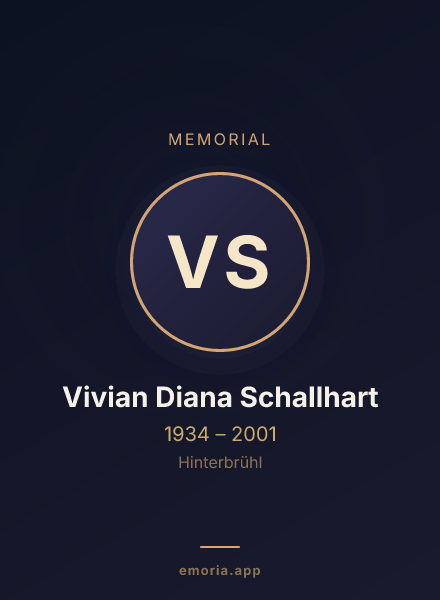 Memorial portrait of Vivian Diana Schallhart