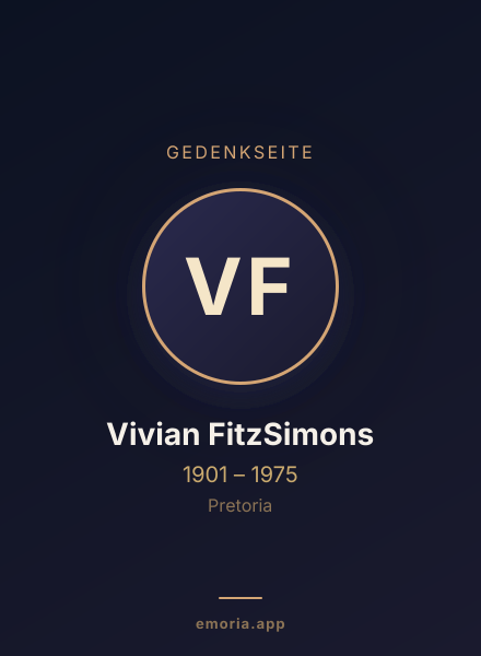 Gedenkportrait von Vivian FitzSimons