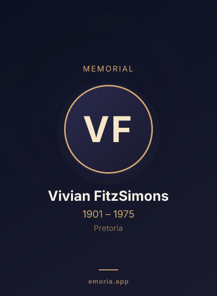 Memorial portrait of Vivian FitzSimons