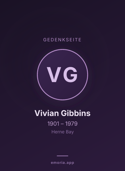 Gedenkportrait von Vivian Gibbins