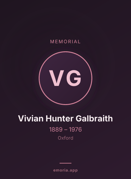 Memorial portrait of Vivian Hunter Galbraith