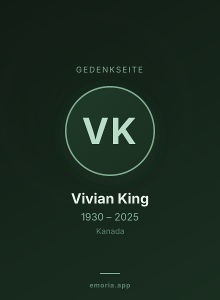 Gedenkportrait von Vivian King