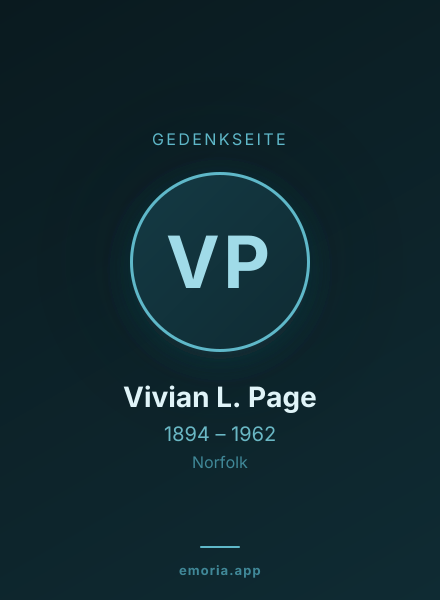 Gedenkportrait von Vivian L. Page
