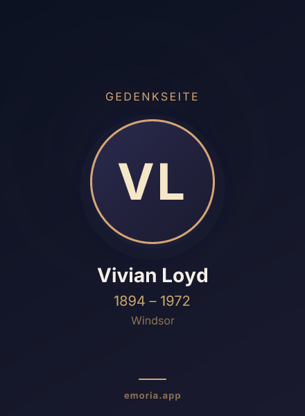 Gedenkportrait von Vivian Loyd