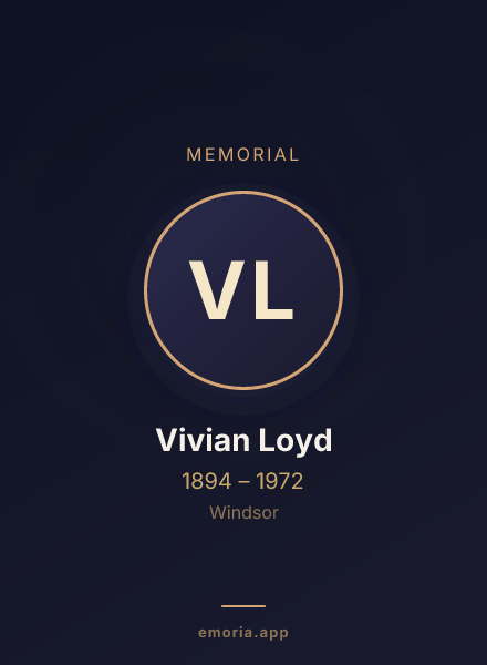 Memorial portrait of Vivian Loyd