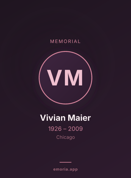 Memorial portrait of Vivian Maier