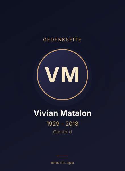 Gedenkportrait von Vivian Matalon