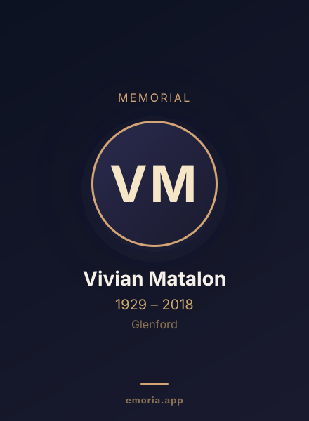 Memorial portrait of Vivian Matalon