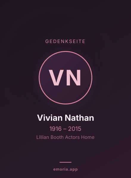 Gedenkportrait von Vivian Nathan