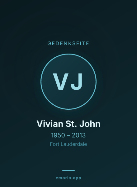 Gedenkportrait von Vivian St. John