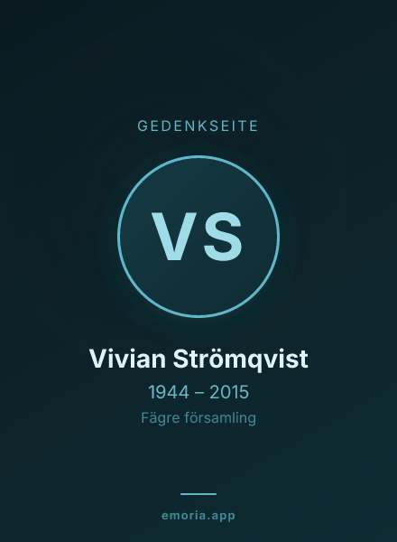Gedenkportrait von Vivian Strömqvist