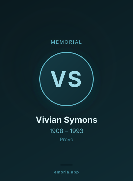 Memorial portrait of Vivian Symons