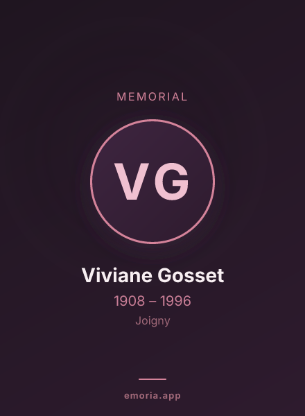 Memorial portrait of Viviane Gosset
