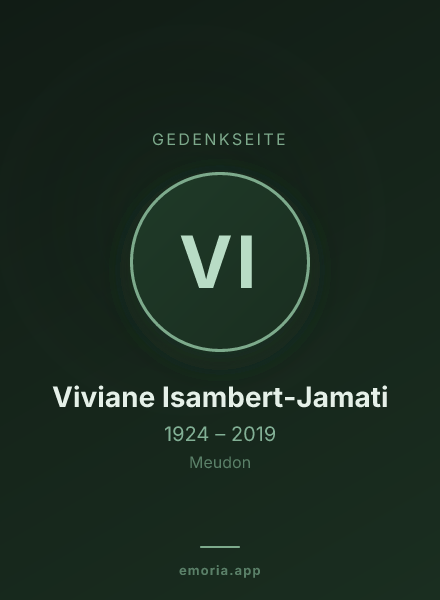 Gedenkportrait von Viviane Isambert-Jamati