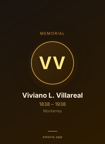 Memorial portrait of Viviano L. Villareal