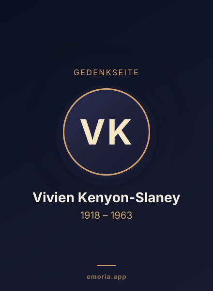 Gedenkportrait von Vivien Kenyon-Slaney