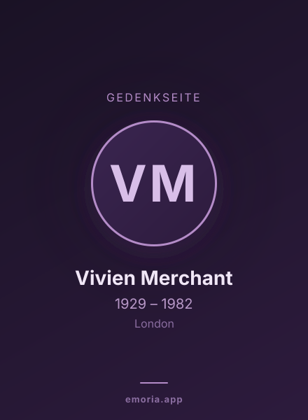 Gedenkportrait von Vivien Merchant